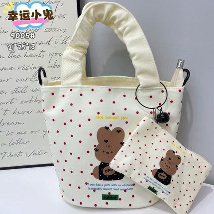 New Girls Handbag Storage Bag Cute Lunch Box Bag Handbag Mother Bag Korean Cartoon Bag Hand Bag