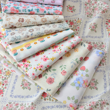 160cm cotton twill fabric pastoral floral cotton fabric handmade clothing bedding cotton flower flower