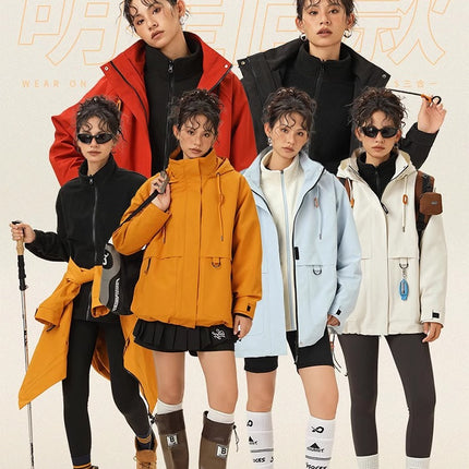 Wasuup Huang Yimei's Three-in-One Outdoor Charge Jacket Men's Spring, Autumn and Winter Work Jacket Women's Mountaineering Clothes