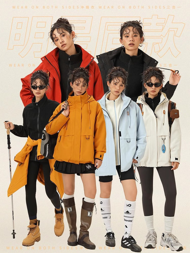 Wasuup Huang Yimei's Three-in-One Outdoor Charge Jacket Men's Spring, Autumn and Winter Work Jacket Women's Mountaineering Clothes