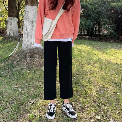 American-Style Pleated Casual Cargo Pants for Women 2025 New Loose Wide-Leg Lazy Slimming Versatile Sports Trousers