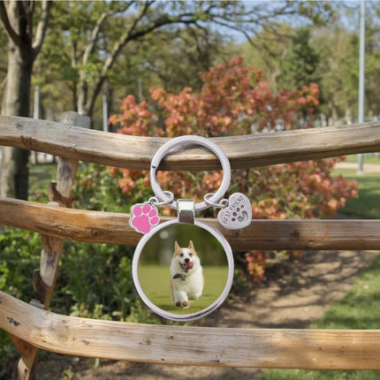 Amazon Cross-border Thermal Transfer Keychain Pet Keychain Metal Blank Thermal Transfer Keychain Pendant