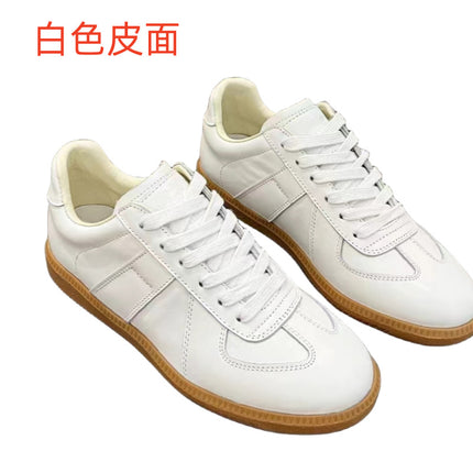 Internet Celebrity Popular Men's and Women's Couple Shoes, Versatile Trendy Shoes, Retro Sports White Shoes, Genuine Leather Moral Training Shoes, Men's Shoes