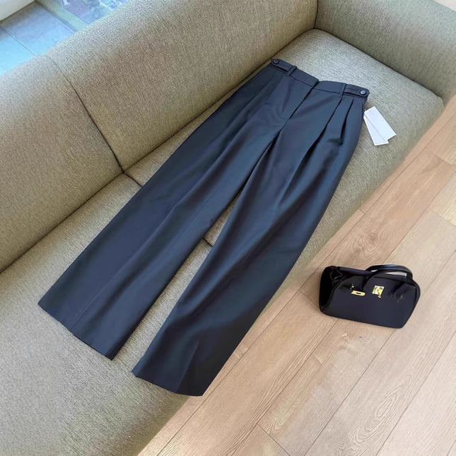 Close your eyes into no D recommend! Guest Italian ~ Worsted Casual Small Wide Leg Pants Women's Straight High Waist Slimming