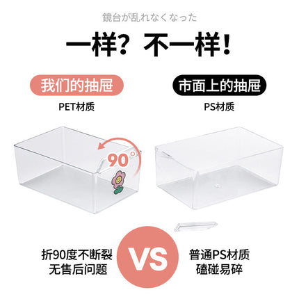 ZT0039 Student ins Jiugongge Pull-out Dustproof Storage Box Desktop Cosmetics Stationery Jewelry Six Palace