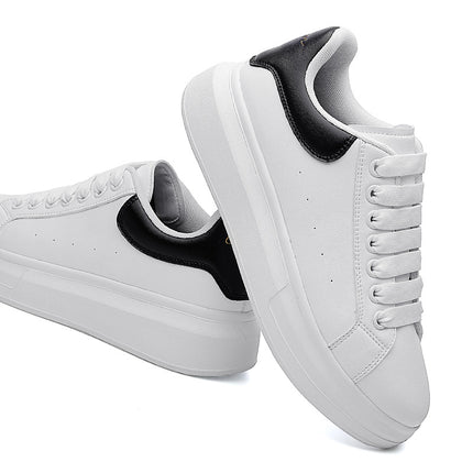 Spring and Autumn Student White Shoes for Men and Women, Thick Soles, Heightening Couples Casual Sports Shoes, Magnetic Vibration Electric Pulse Massage Shoes
