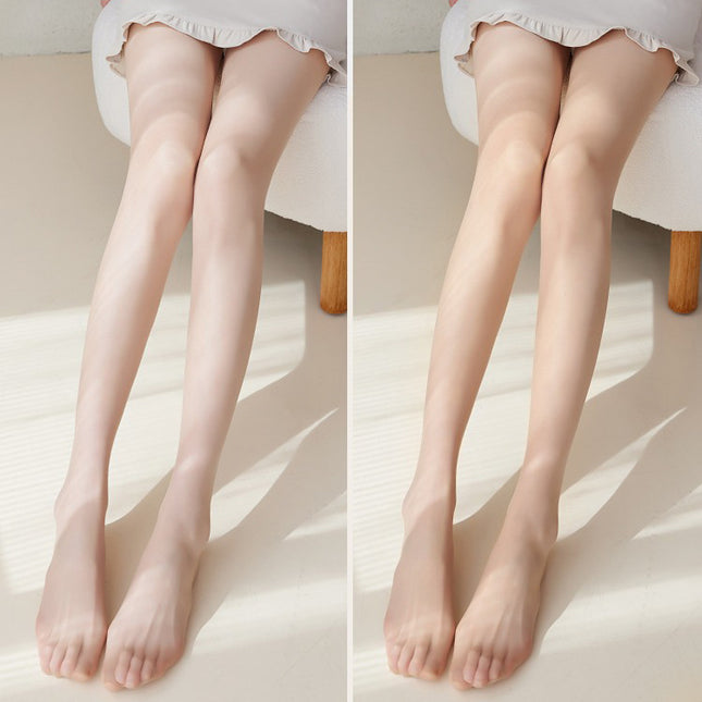 Stockings Women's Pantyhose Ultra-Thin Plus Core-Spun Silk Thin Butterfly-Shaped T-Shaped Anti-Snagging Women's Flesh-Colored Bottoming Socks