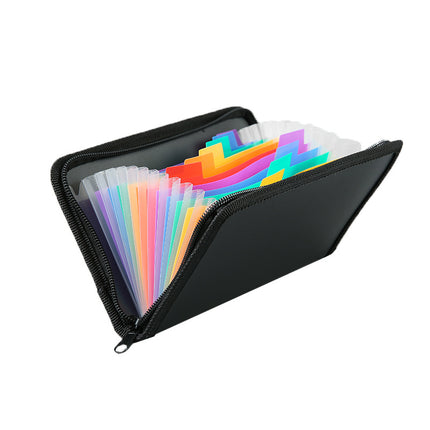 13 new edging zipper organ bag small portable bill storage multi-layer rainbow inside page file bag wholesale