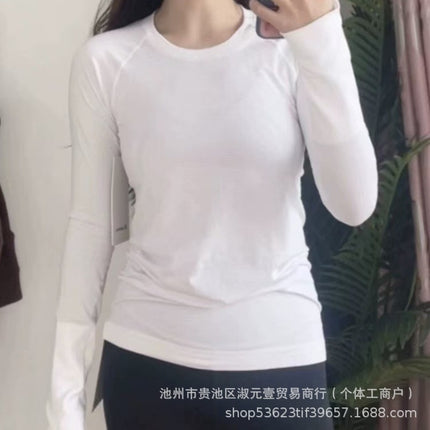 Lulu Original Label Quick-Dry Yoga Wear Sports Long-Sleeve 2.0 T-Shirt Swiftly Tech Women's Round-Neck Slim Fit