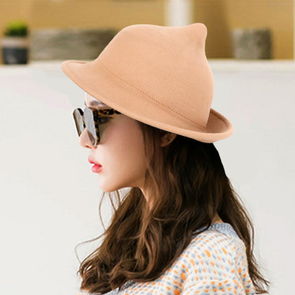 European and American Personalized Magic Hat Pointed Felt Hat Magic Hat Halloween Stage Performance Hat Rolled Edge Wool Witch Hat