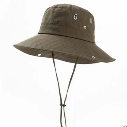 Japanese Fishing Drawstring Fisherman Hat Sun Shade Breathable Sunscreen Outdoor Mountaineering Fishing Hat Western Cowboy Hat