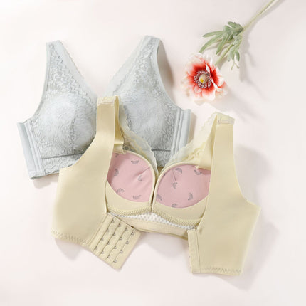 Thin Upper and Thick Lower Non-magnetic New Style Comfortable Underwear without Steel Rings for Women Gathering and Tucking Paramilis Skin-friendly Breathable Adjustable Bra