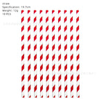 Red striped straws 10pcs