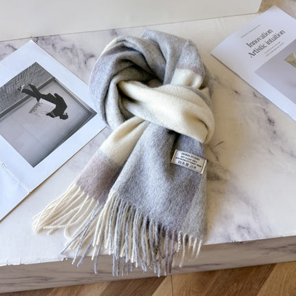 Solid Color Scarf Women's Winter 2024 New Big Brand Korean Style Cashmere Wool Winter Warm Neck Shawl Ins Card