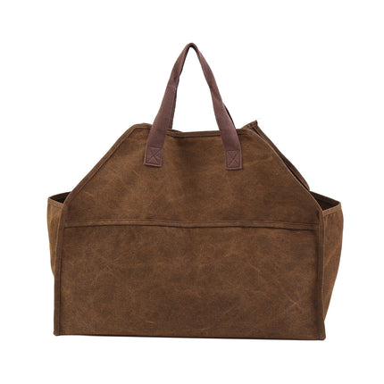 Large-Capacity Portable Field Logging Bag for Organizing and Storing Wood and Firewood, Canvas Transport Bag for Moving and Storage
