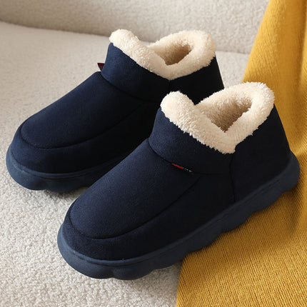 2024 cross-border foreign trade in stock old cotton shoes men and women winter wear bag heel fleece-lined indoor warm thick-soled cotton shoes men
