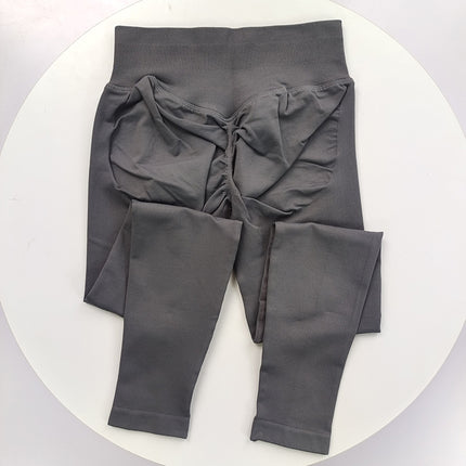 [Butt King] European and American Newly Upgraded Seamless Knitted Mid-Waist Peach Butt Pants Three-Section Waist Fitness Pants