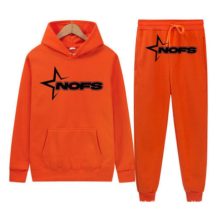 Y2K New Long Sleeve Noes Hoodie Suit Sweatshirt Two-Piece Punk Band Rock Clothing Streetwear