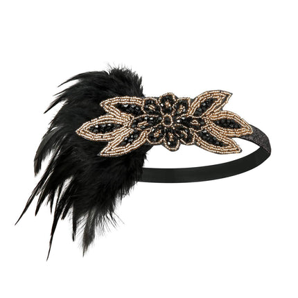 European and American Vintage Hair Band 1920 Great Gatsby Inspired Feather Headband Cocktail Party Hair Accessories