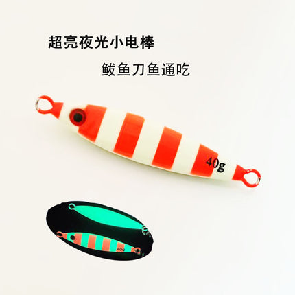 Spanish mackerel iron plate small fat man iron plate luya bait speed sink with sequin hook mackerel cannonball yellow bonito sea fishing shore throwing boat fishing