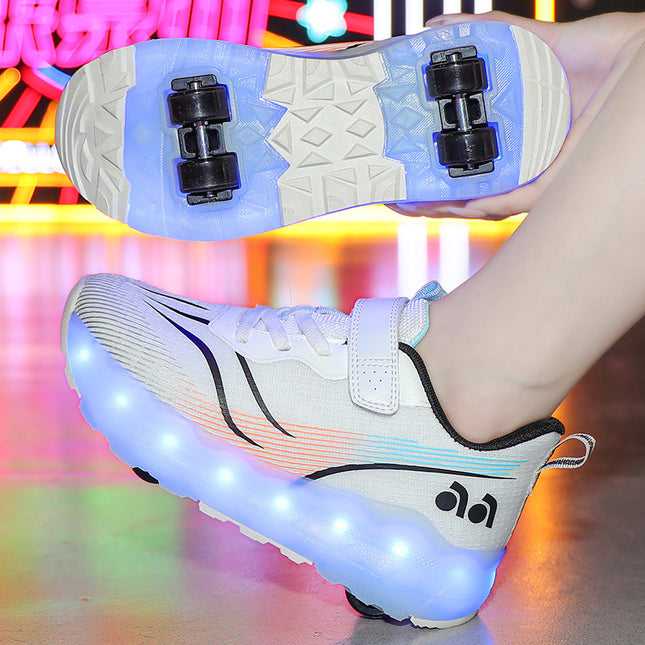 Children's Heelys Shoes 2025 Autumn Chitu Outdoor Casual Sports Shoes for Middle and Large Children and Students Led Four-Wheel Skates