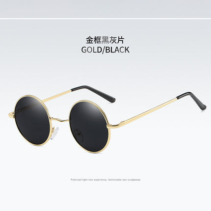 801 Hong Kong Style Small Round Mirror Retro Polarized Sunglasses for Women Prince Mirror Spring Leg Sunglasses for Men Wholesale