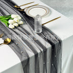 A16 black yarn and white beads / 150*300CM