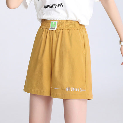 elastic waist plus size slightly fat mm black outer shorts women's high waist summer ladies bottoming hot pants live hot