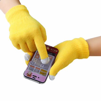 Hot sale direct touch screen gloves winter thick brushed warm touch screen gloves magic knitted stall supply