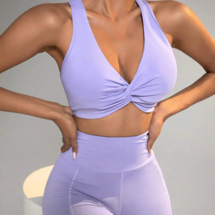 Cross-Border Yoga Clothing Set 20525 New Elastic Fitness Fashion Yoga Clothing Two-Piece Set for Women Pilates Exercise