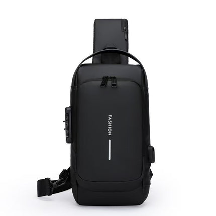Cross-Border Multifunctional Men's Chest Bag Business Travel USB Charging Trendy Men's Shoulder Bag Outdoor Leisure Travel Backpack