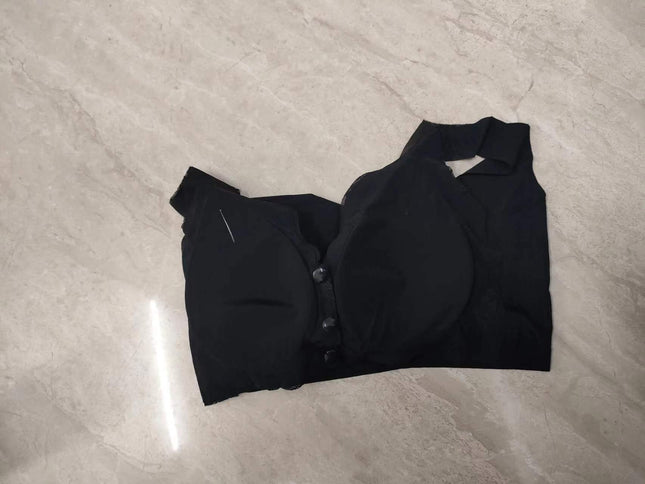 Plus size middle-aged and elderly mother's bra TikTok PDD live broadcast popular thin nursing front buckle lace underwear