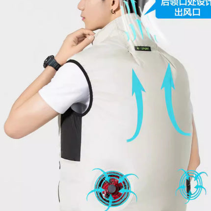 New sleeveless fan clothing air conditioning clothing summer outdoor heatstroke cooling clothes with fan Japan and South Korea cross-border wholesale