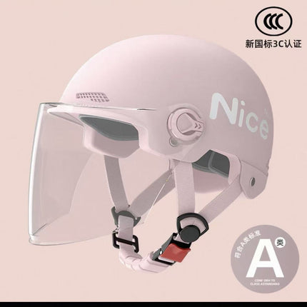 New National Standard 3C Certified Electric Vehicle Helmet for Men, Summer, Women's Battery Motorcycle Half Helmet, Lightweight Anti-Collision Helmet