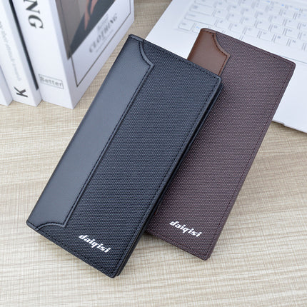 New Wallet Men's Long Wallet Vertical Fashionable Stitching Color Contrast Soft Wallet Multi-card Banknote Clip suit Bag