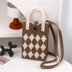 [high quality filling] diamond grid brown (beige portable) 10502