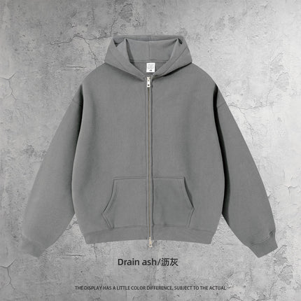 Kite Men's Clothing | Cross-Border European and American Loose Zipper Shirt Two-Piece Set for Men and Women 350g Fleece Hooded Sweatshirt and Pants Set