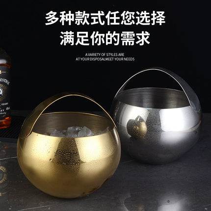 Ice bucket portable beer bucket stainless steel ice bucket bar beer champagne insulation ice bucket stainless steel bucket