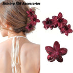 Burgundy three flowers-11cm + plumeria / Standard