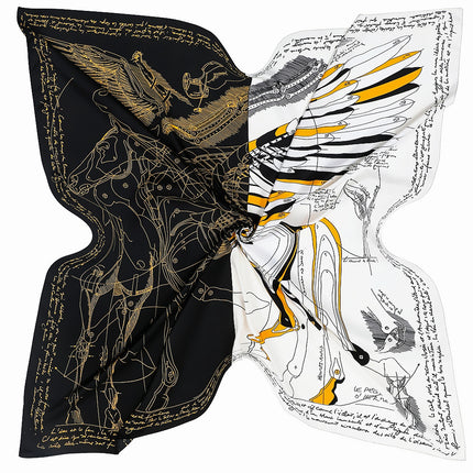 130cm European and American fashion style Ancient Flying Horse women's decorative travel warm shawl sunscreen scarf large square towel wholesale