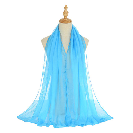 New Pure Color 30D Chiffon Silk Scarf, Fashionable Oversized Chiffon Beach Towel, Travel Sun Protection Gauze Scarf, Spot Wholesale