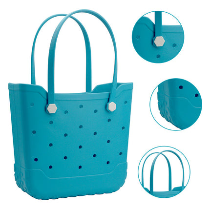 Factory Wholesale Eva Hole Beach Bag Cross-Border Popular Women's Portable Storage Waterproof Silicone Bag Seaside Camping