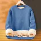 Round neck lambswool sweater-pure blue / M
