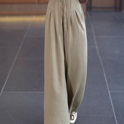 Dipped 2024 New Women's Clothing Spring and Summer Casual High-end Slim Ice Silk Small Yamamoto Wide Legs Casual