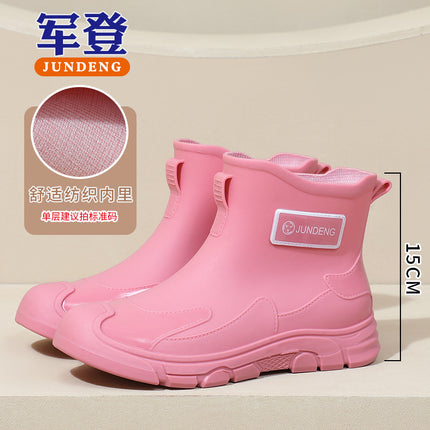 Fashionable Men's and Women's Rain Boots Short-Tube New Water Shoes Couple Rain Boots Non-Slip Waterproof Kitchen Car Wash Fishing Shoes Cross-Border Batch