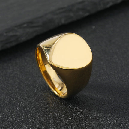 Cross-border stainless steel ring men's fashion personality bright surface drop ring titanium steel casting jewelry