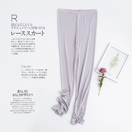 Guolian Silk Nine-Point Leggings for Women, Multi-Color Mulberry Silk Knitted Leggings, Slimming Look Elastic Pants