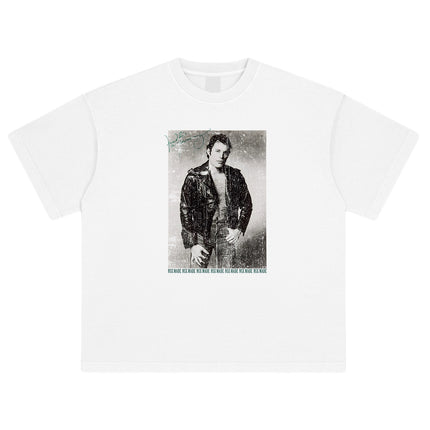 “Queen Band Uncle Tooth” Imported Digital Direct Injection Heavy Short Wide Boxy Short-Sleeved Snake Year T-Shirt Men's Style