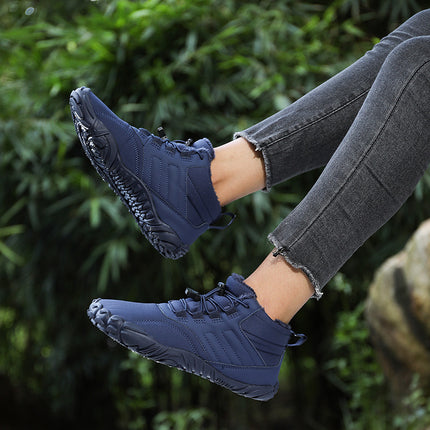 Cross-border New Outdoor Cotton Shoes Couple Non-slip Waterproof Snow Boots Fleece-lined Thickened Hiking Shoes Women's Hiking Camping Shoes