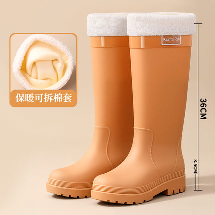 Japanese-Style Pink High-Heeled Women's Rain Boots Urban Commuting Sweet and Sassy Rain Shoes Rubber Shoes Water Shoes Non-Slip Long Tube Women's Water Boots Rubber Boots
